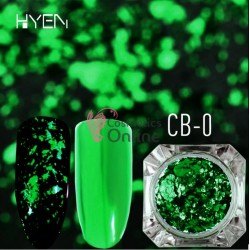 Fulgi de gheata, paiete Amelie pentru unghii Cod CBP10 Emerald Platinum Effect + 1 aplicator